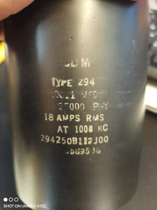 CDM Type 294 .0011 MFD μF 25000 PMV 18 amps Mica RF Capacitor - Bild 1 von 3