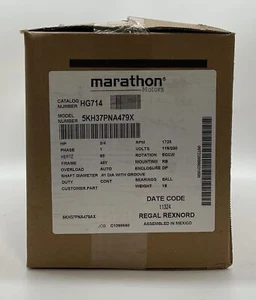 Marathon 5KH37PNA479AX Electric Pump Motor New Factory Sealed - Picture 1 of 3