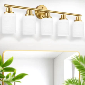 5 Lights LED Gold Modern Vanity Light For Bathroom Mirror Wall Lamp Fixture - Picture 1 of 12
