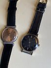 2 X Gent's Vintage Mechanical Wristwatch Wind Up Watch Lot Spares Quartz