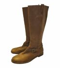 Cole Haan Brown Leather Buckle Tall Riding Boots Size 8 Equestrian Comfort 