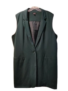Apt 9. Elegant Dark Green Dress Vest Sz L Underarm Pit To Pit 22" L33" - Picture 1 of 3