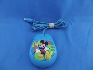 Vintage WWL Disney 3D Rubber Mickey Mouse Wired Computer Mouse Blue Model 2238 - Picture 1 of 4