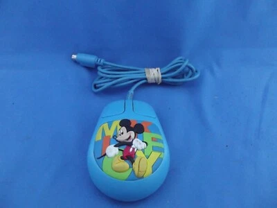 Vintage WWL Disney 3D Rubber Mickey Mouse Wired Computer Mouse Blue  Model 2238 - Image 1 of 4