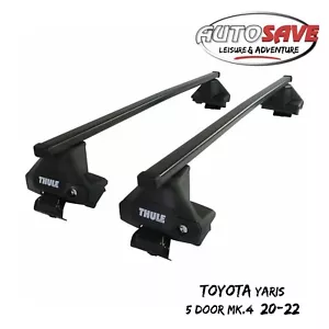 Thule Steel SquareBar Evo Roof Bars Set to fit Toyota Yaris 5 Door Mk.4 20-22 - Picture 1 of 1