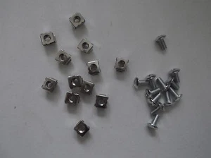 Rack Mount Cage Square Nuts w/ Screws Plus Bushing 25 Pcs Set - Picture 1 of 3