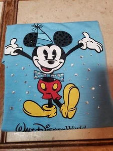 Walt Disney World - Mickey Mouse Rhinestones - Birthday - XS Blue Tank Top - Picture 1 of 5