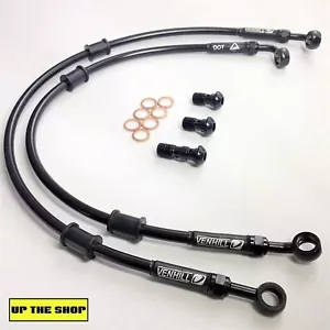 HONDA CB400N SUPERDREAM '78-86 VENHILL stainless braided brake lines hoses RACE - Picture 1 of 4