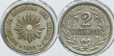 Uruguay 1924 2 Centesimos 241022 combine shipping - Image 1 of 3