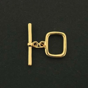14k Gold Toggle Clasp -Square Design - 14k Gold Plated - GLD320 - Picture 1 of 1