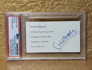 Peter O'Malley Autograph PSA Signed Business Card ⚾ Los Angeles Dodgers  - Picture 1 of 2