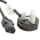 Power Cord UK Plug to C13 IEC Cable Low Smoke Zero Halogen LSZH 1.0mm 10A 2m 6ft