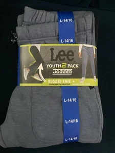 Lee Youth 2 Pack Jogger Size Large 14-16 With Zipper Pockets - Picture 1 of 2