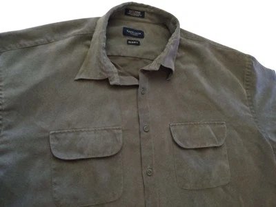 Van Heusen Soft Suede Shirt Gray Button Down Long Sleeve Mens Double Extra Large - Image 1 of 4