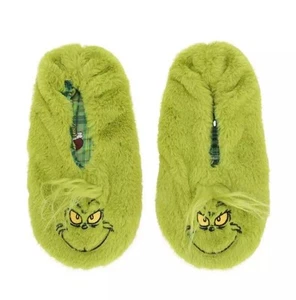 Bioworld "The Grinch" Women's Faux Fur Slipper Socks Grippers - Green Size S/M - Picture 1 of 2