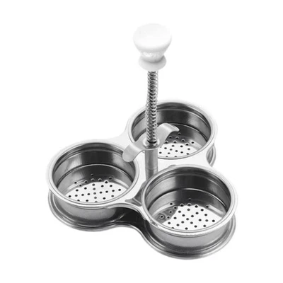 Eierkocher aus Edelstahl, leicht zu reinigen, für den Haushalt, 3 Becher für - Bild 1 von 4