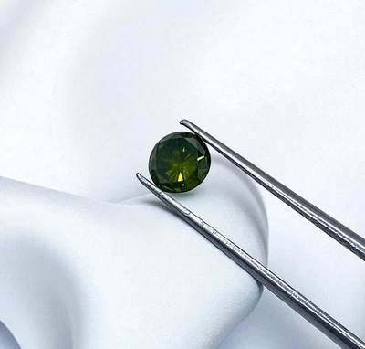 0.22ct Natural Loose Diamond Round Cut Treated Greenish Yellow SI2 Quality 3.8mm - Image 1 of 4