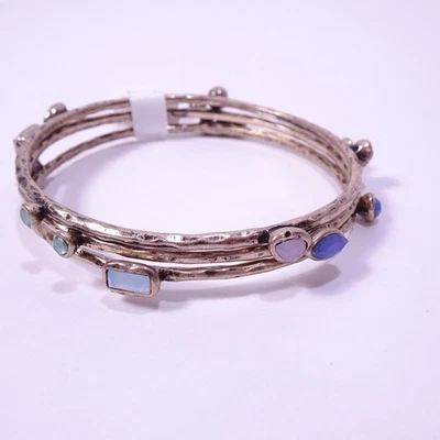 Brazalete triple de piedras preciosas martilladas Ann Taylor LOFT para mujer nuevo con etiquetas 29 Foto 1 de 4