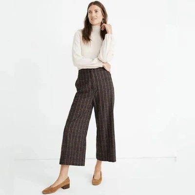 NUEVO SIN ETIQUETAS $98 Madewell J Crew Huston Enbrook Pantalones de Pierna Ancha a Cuadros Pantalones Carrera Foto 1 de 4