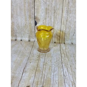 Fioriera per piante aeree succulente in miniatura vaso per gemme in vetro crackle giallo (9A) - Foto 1 di 6