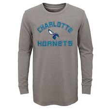 Outerstuff NBA Youth (4-18) Charlotte Hornets Heather Grey Long Sleeve Tee
