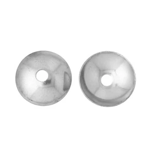 50 tapas de cuentas de acero inoxidable redondas tono plata (se adapta a cuentas de 12 mm) 8 mm de diámetro - Imagen 1 de 3