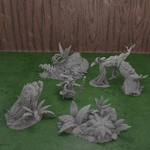 Dschungelpflanzen Bäume Blätter Landschaft streuen Gelände Requisiten 3D bedruckt Minisharz - Bild 1 von 3