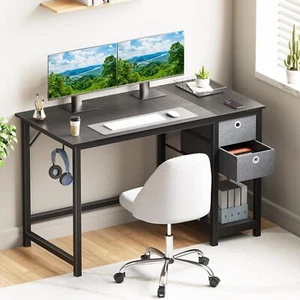 40" Black Home Office Computer Desk with Drawer Writing Desk Work Desk PC Table - Picture 1 of 7