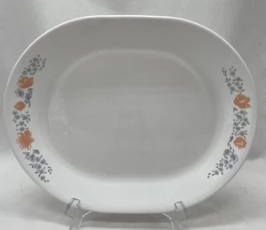 Corelle  Apricot Grove Serving  Platter Peach & Gray Print 10”x12.25” - Picture 1 of 3