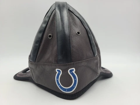 Vintage Indianapolis Colts Reebok Faux Leather Soft Football Helmet Hat Cap NFL Cover