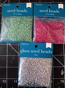 3er Pack Metallic Rocailles Sortiment Silber, Meeresgrün, Magenta Rosa - Bild 1 von 1