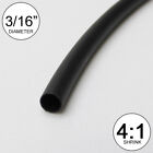 (1 FT) 3/16" Black Heat Shrink Tube 4:1 Dual Wall Adhesive glue/foot/inch/to 4mm