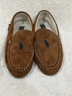 Zapatillas mocasines Polo Ralph Lauren imitación gamuza tostadas sin cordones talla 10 Foto 1 de 4