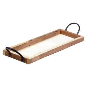Holztablett Griffe Deko Tablett Vintage Natur 50×19×3cm - Bild 1 von 4