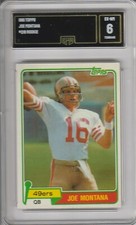 1981 JOE MONTANA GMA 6 👀🎁 FREE JOE MONTANA ERROR CARD
