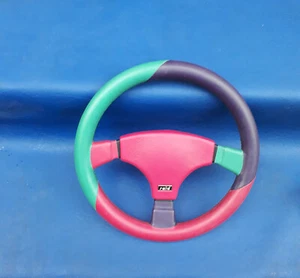 34er 3 Farben Raidsportlenkrad ABE + pinker Prallschut zpasst fürAudi bis VW - Bild 1 von 6