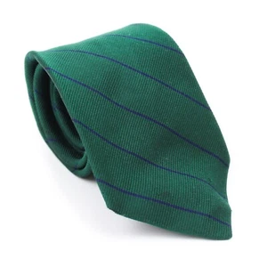 Brooks Brothers Makers Dark Green/Blue Stripe Repp Silk Boys Short Neck Tie - Picture 1 of 5