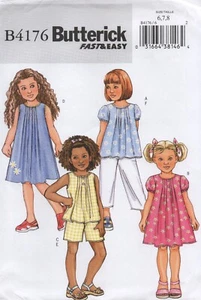 Butterick Sewing Pattern 4176 Fast & EASY Dresses Tops Trousers Shorts 2-5 6-8 - Picture 1 of 12