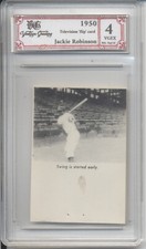 1950 Jackie Robinson 'Television' flip card in 'vintage grading' slab
