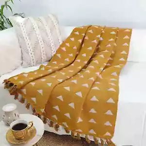 Maple Pattern Hand Printed Throw-Decorate Your Home With this Mud Cloth Throw - Picture 1 of 3