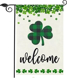 Welcome-St Patrick's-Day-Garden-Flag,12x18"-Double-Sided Spring-Outdoor-Irish-Lu - Picture 1 of 7