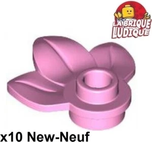 LEGO 10x Flower Sheet Plant 3 Leaves Pink/Bright Pink 32607 New - Picture 1 of 1