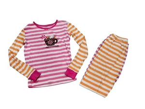 Gymboree Girl Gymmies Sweet & Toasty Holiday Striped Pajama Top Pants Set 12 - Picture 1 of 5