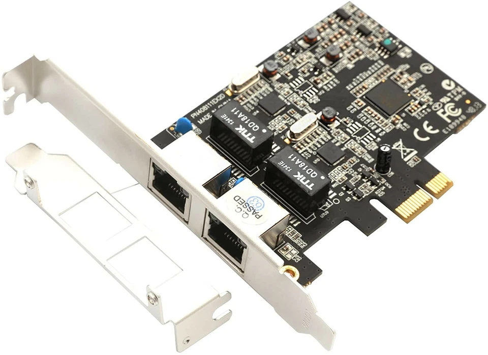 Tarjeta de interfaz de red Syba 2 puertos Gigabit Ethernet PCI-e x1 10/100/1000 Mbps Foto 1 de 4