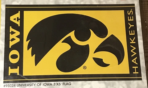 Iowa Hawkeyes YELLOW / BLACK 3x5 Flag Outdoor House Banner University Cover