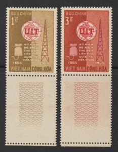 1965 South Vietnam Stamps ITU Emblem Insulator Scott # 253-254 MNH            - Picture 1 of 1