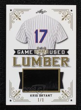 2021 Leaf Lumber Game Used Lumber Gold 1/1 Kris Bryant #GUL-60 00em