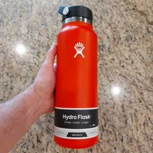 Hydro Flask bouche large avec bouchon flexible 1,18 L/40 oz (ROUGE) NEUF - Photo 1/17