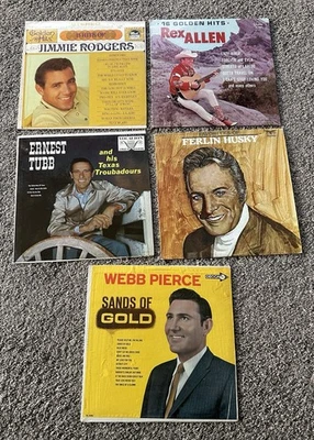 Lot Of 5 Vintage Country Vinyl Records Lp Ernest TUBB Husky Webb Pierce VG NICE Foto 1 de 4