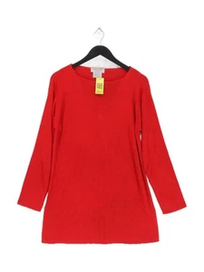 Jaeger Women's Jumper M Red Viscose with Acrylic Square Neck Pullover - Picture 1 of 7